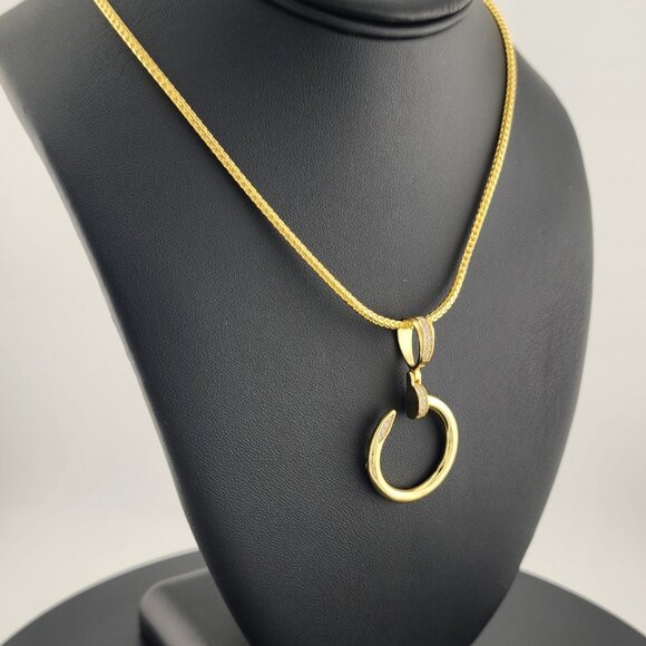 Brand New Sterling Silver 925 Nail Ring Necklace – Modern & Edgy Design - Picture 3 of 6